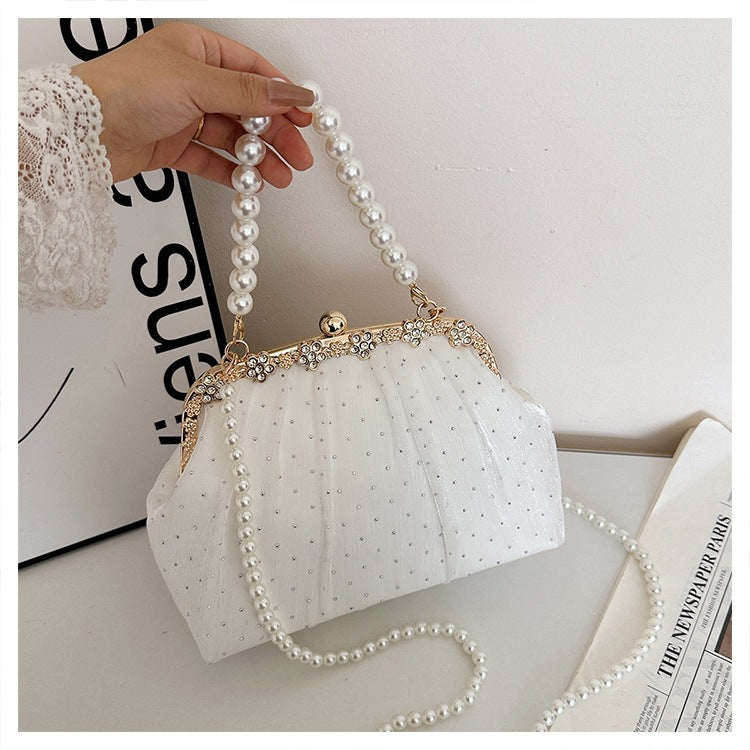 Damen elegante Umhängetasche mit Perlenbesatz Nord Taschen