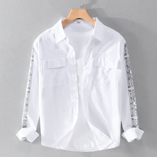 Herren Overshirt mit Bandana-Ärmeln, Brustklappen und relaxed Fit Nord Taschen