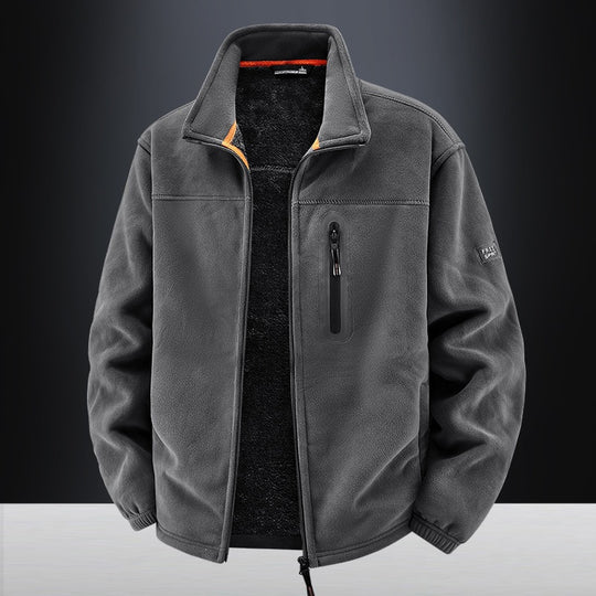 Herren Thermo-Fleece-Outdoorjacke mit Teddy-Innenfutter, Brustreißverschluss & windabweisender Oberfläche Nord Taschen
