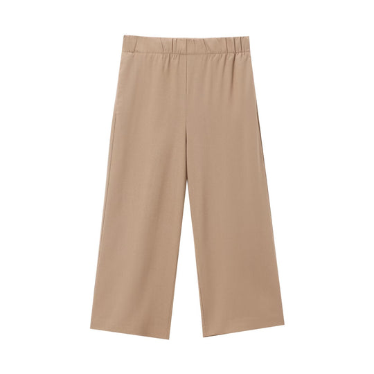 Damen Weite Culotte-Hose mit elastischem Bund und geradem Bein Nord Taschen