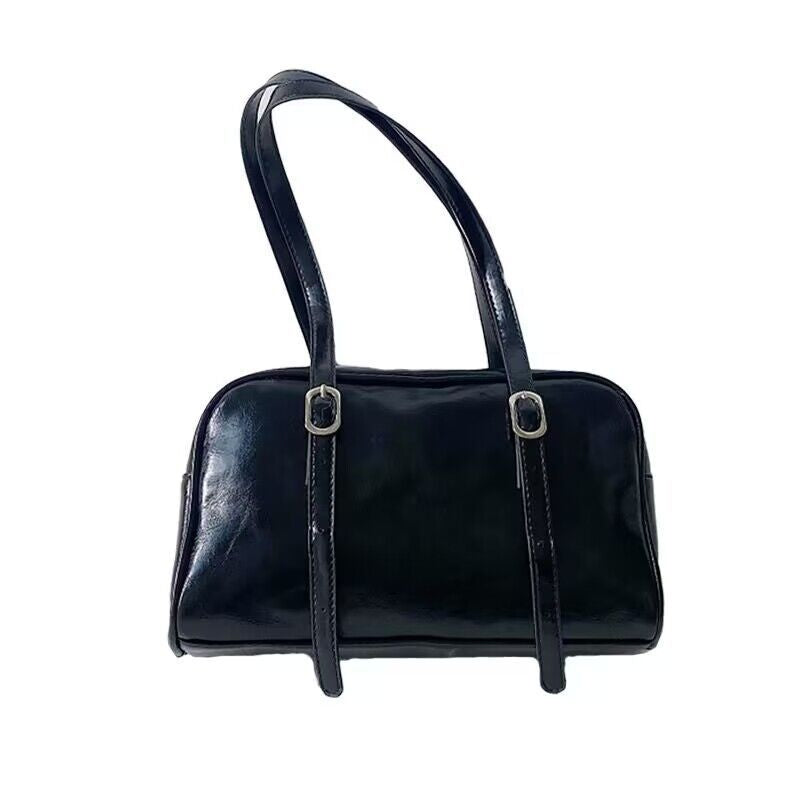 Damen Handtasche mit elegantem Glanz und verstellbaren Trageriemen Nord Taschen