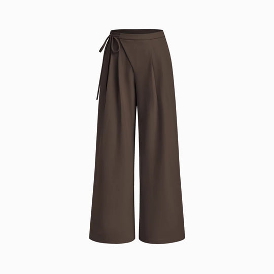 Damen Weite Streifenhose mit Taillengürtel Nord Taschen