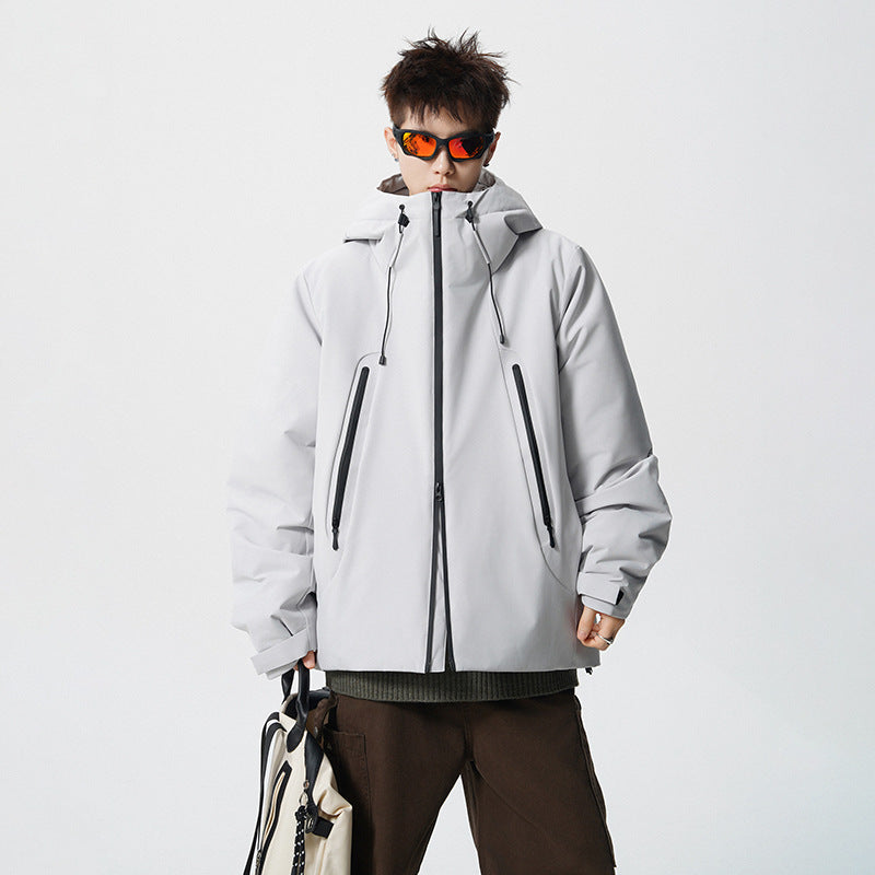 Herren wattierte, wasserabweisende Tech-Outdoorjacke mit Kapuze Nord Taschen