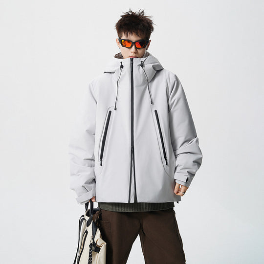 Herren wattierte, wasserabweisende Tech-Outdoorjacke mit Kapuze Nord Taschen