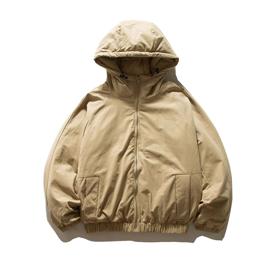Unisex Oversized wattierte Kapuzenjacke mit elastischem Saum und verdeckten Taschen Nord Taschen