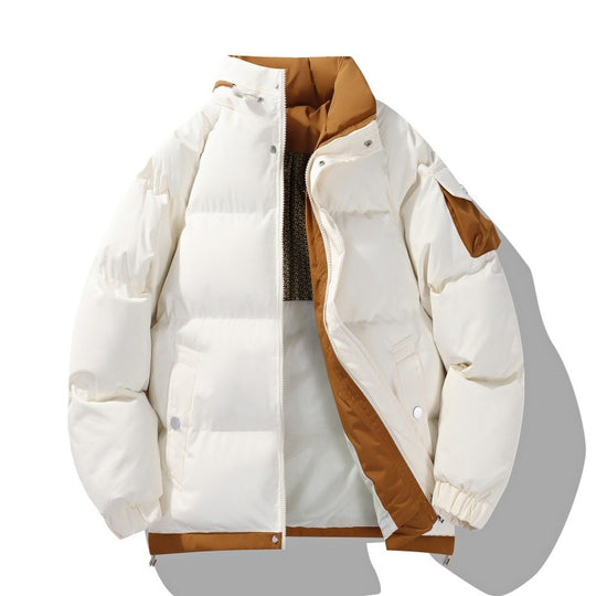 Herren Warme Wattierte Outdoor-Steppjacke mit hohem Stehkragen, Kontrast-Innenfutter & Utility-Ärmeltasche Nord Taschen
