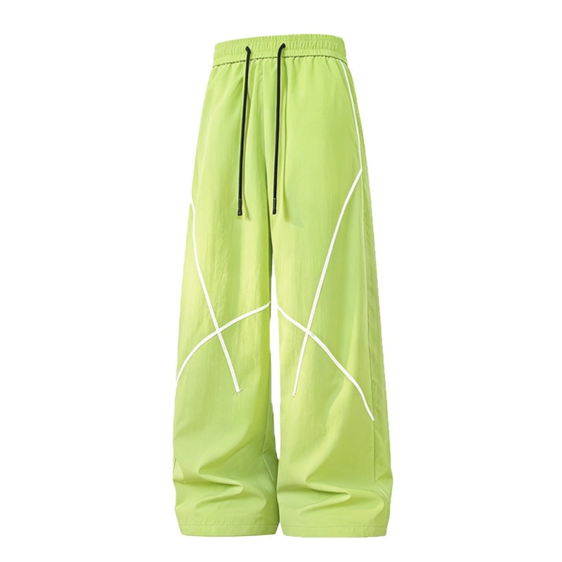 Herren Weite Funktions-Nylonhose mit Kordelbund, reflektierenden Nahtdetails & lässiger Baggy‑Silhouette Nord Taschen