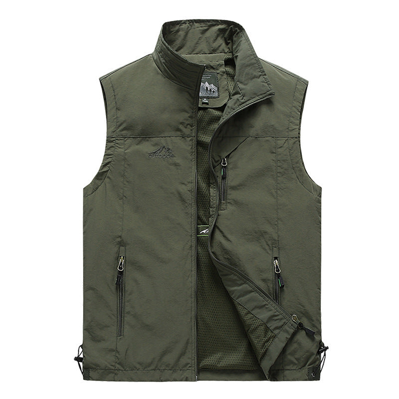 Herren Outdoor-Utility-Weste mit Mesh-Futter und Reißverschluss-Taschen Nord Taschen