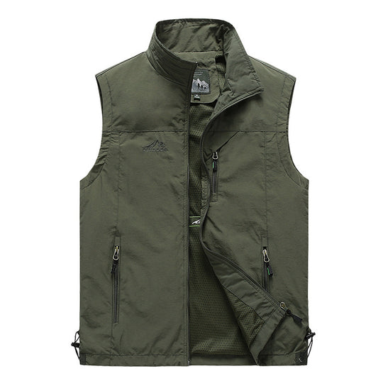 Herren Outdoor-Utility-Weste mit Mesh-Futter und Reißverschluss-Taschen Nord Taschen