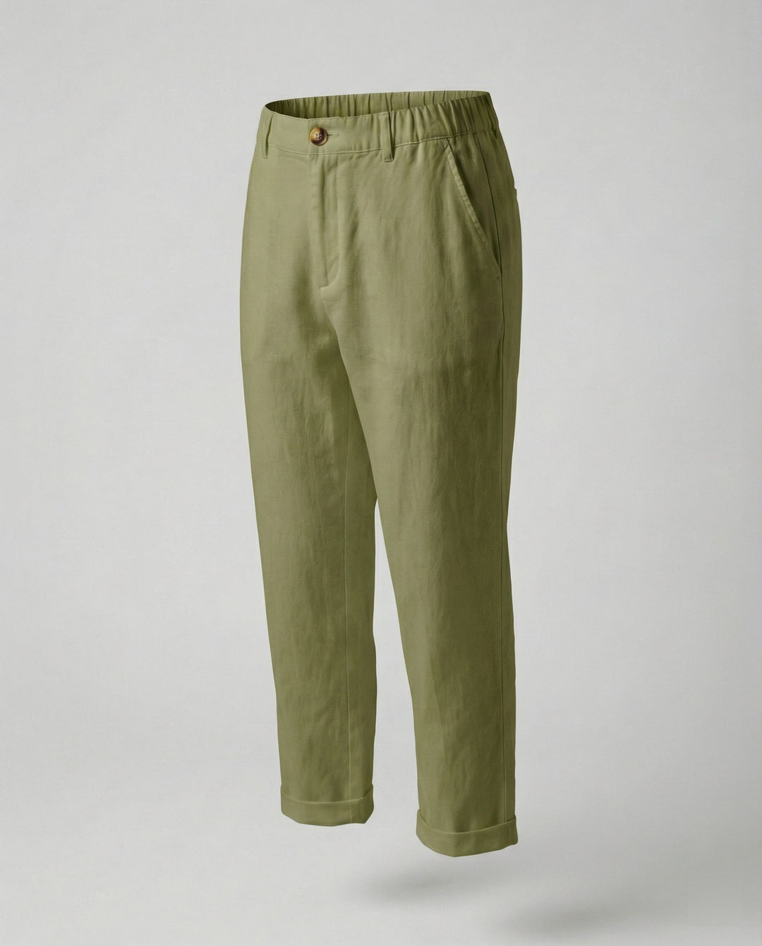 Damen Bequeme Chinohose mit umgeschlagenem Saum