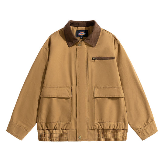 Herren Oversize-Utility-Fieldjacke mit Cordkragen, elastischem Saum & Pattentaschen Nord Taschen