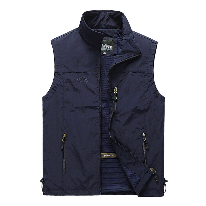 Herren Outdoor-Utility-Weste mit Mesh-Futter und Reißverschluss-Taschen Nord Taschen