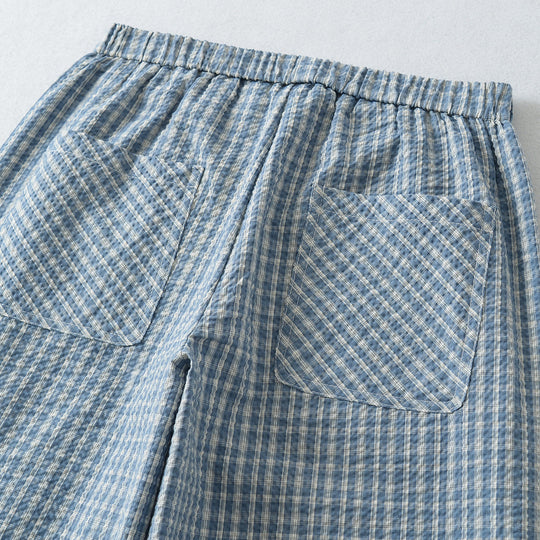 Damen Weite High-Waist Palazzo-Hose mit Gummibund und Knopfblende Nord Taschen