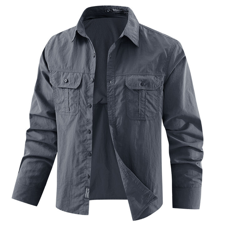 Herren  leichtes UV-Schutz Outdoor-Hemdjacke mit atmungsaktivem Mesh-Futter, Klappentaschen und schnell trocknender Webstruktur Nord Taschen