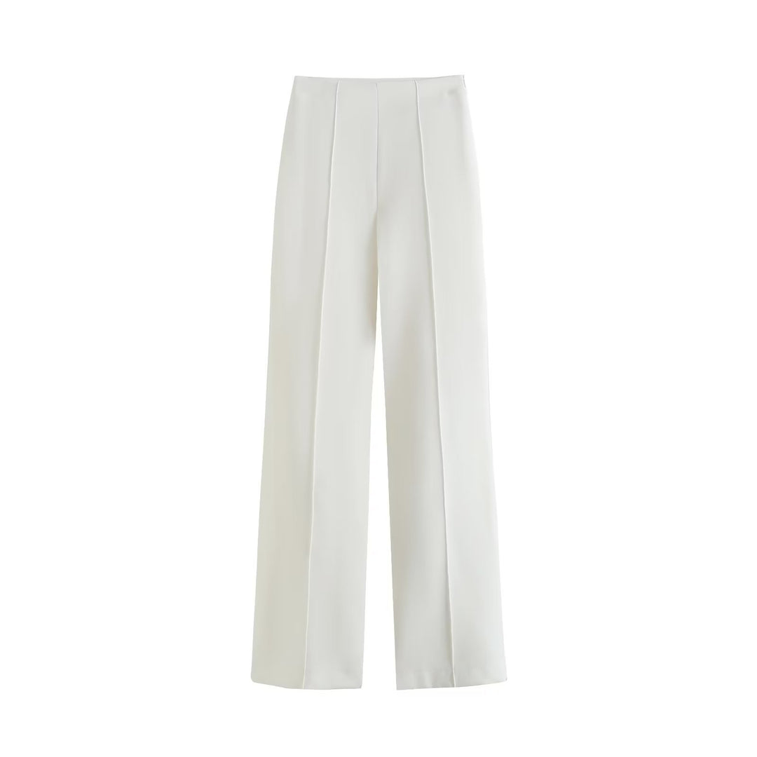 Damen Elegante High‑Waist Palazzo‑Hose mit durchgehender Bügelfalte und Clean‑Finish Nord Taschen