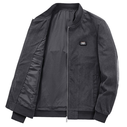 Herren Cordjacke im Bomber-Style mit Feincord, Reißverschluss und gefüttertem Inneren Nord Taschen