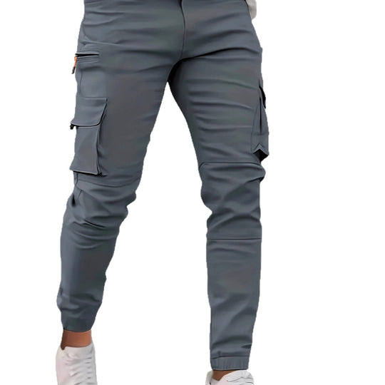 Herren Konisch geschnittene Utility-Cargohose mit Reißverschlusstasche, Klappentaschen und D-Ring Nord Taschen