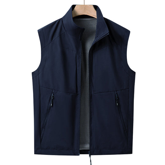 Herren Leichte Multifunktions-Softshellweste mit atmungsaktivem Mesh-Futter und Zwei-Wege-Reißverschluss Nord Taschen