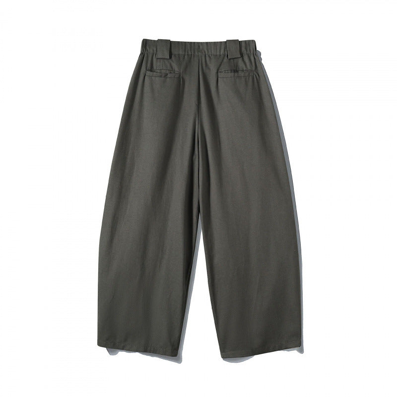 Herren Weit geschnittene Bundfalten-Hose mit verkürzter Beinlänge Nord Taschen