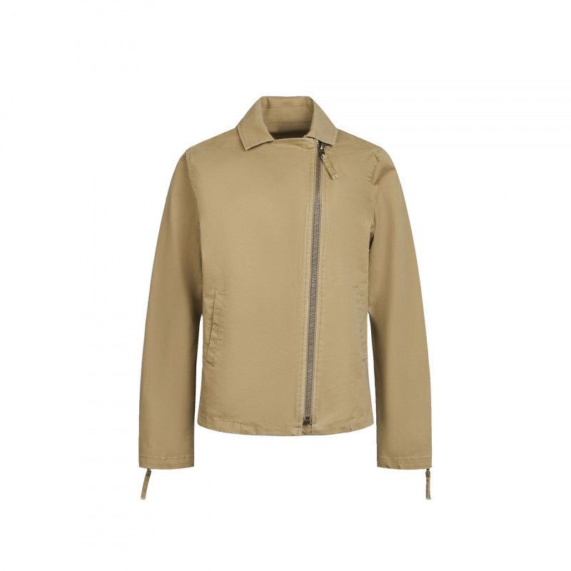 Herren Asymmetrische Bikerjacke mit diagonalem Metallreißverschluss Nord Taschen