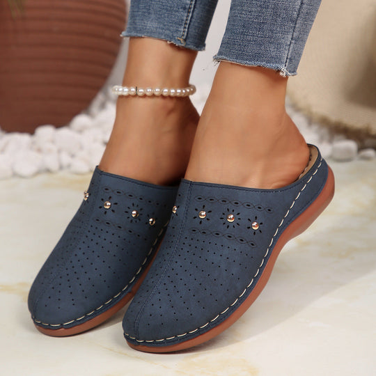 Damen bequeme Clogs mit atmungsaktiven Löchern und eleganten Verzierungen Nord Taschen