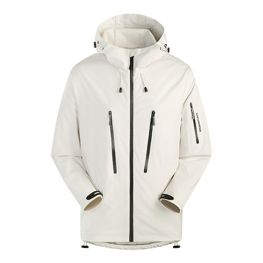 Herren Dreilagige atmungsaktive Hardshell-Outdoorjacke mit Kapuze und verschweißten Nähten Nord Taschen