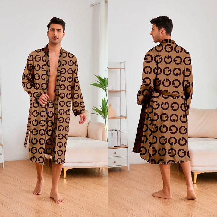 Herren Kimono mit modernem Muster und Gürtel – Nord Taschen