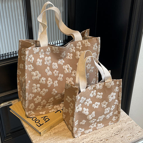 Damen Jute-Tragetasche mit floralen Applikationen Nord Taschen