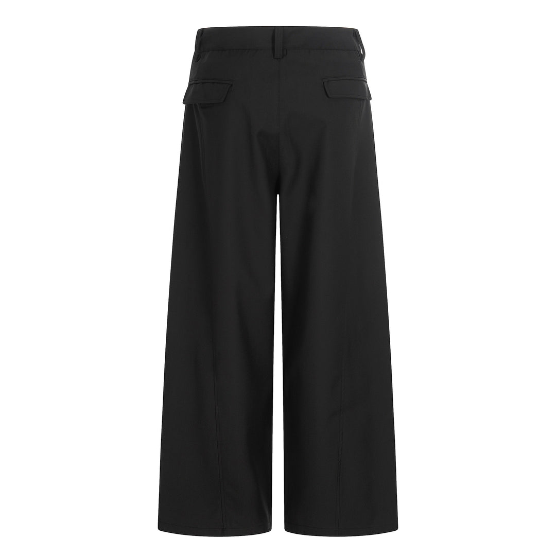 Damen Weite Culotte-Hose mit Bundfalten, hoher Taille und aufgesetzten Taschen Nord Taschen