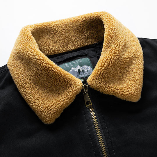 Herren Thermo-Bomberjacke im Aviator-Stil mit Teddyfutter und aufgesetzten Klappentaschen Nord Taschen