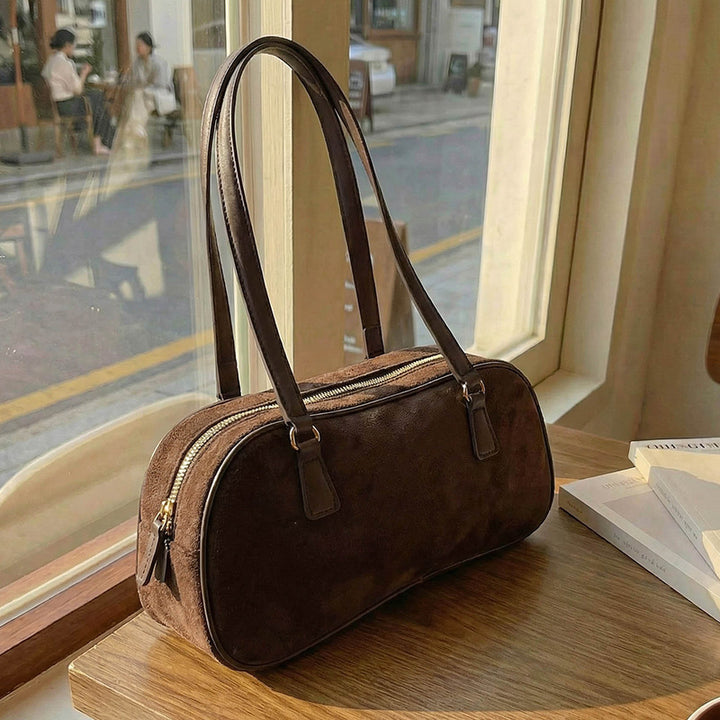 Damen elegante Umhängetasche mit hochwertigem Veloursoberteil Nord Taschen