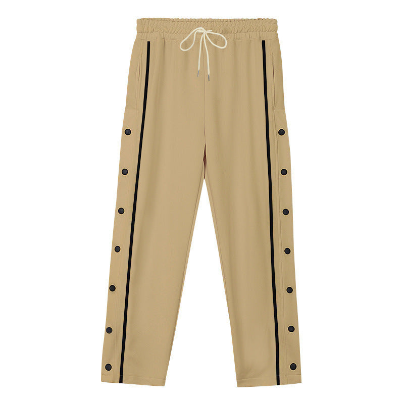 Herren Sportliche Snap-Trackhose mit seitlichen Druckknopfleisten und Tunnelzug Nord Taschen