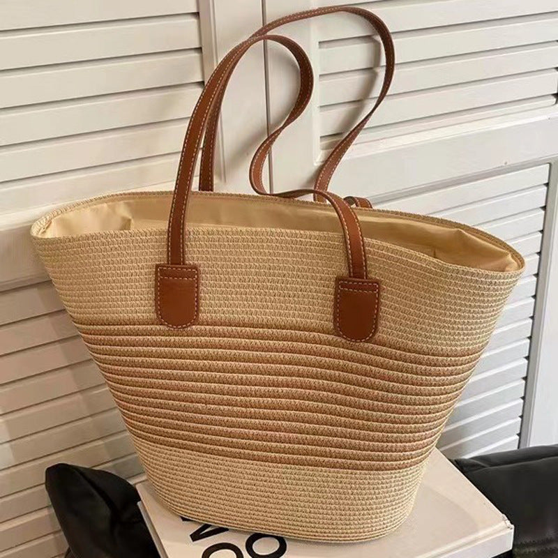 Damen Strandtasche mit robusten Griffen und geschmackvollem Streifenmuster Nord Taschen