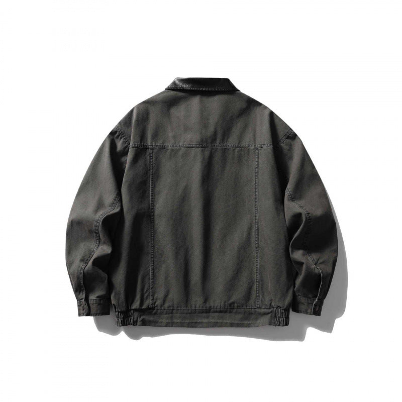 Unisex Kastenförmige Overshirt‑Jacke aus Baumwoll‑Canvas mit Cordkragen, Druckknopfleiste und elastischem Saum Nord Taschen