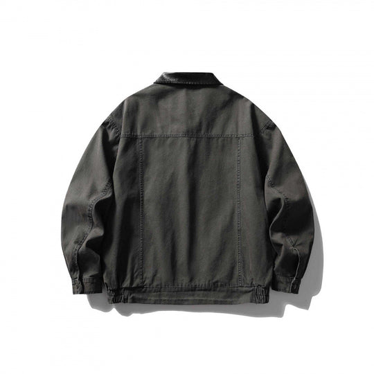 Unisex Kastenförmige Overshirt‑Jacke aus Baumwoll‑Canvas mit Cordkragen, Druckknopfleiste und elastischem Saum Nord Taschen