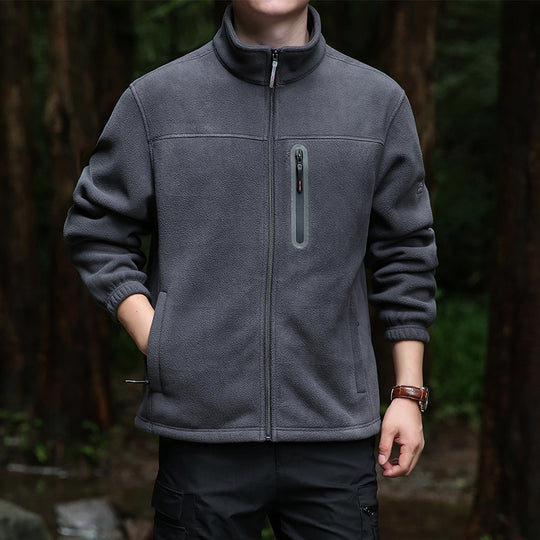 Herren Atmungsaktive Microfleecejacke mit wasserabweisender Brustreißverschluss-Leiste und Stehkragen Nord Taschen