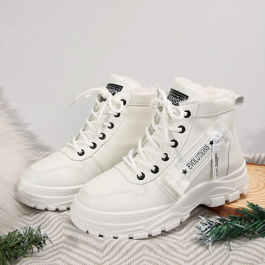 Damen  gefütterte High-Top Sneaker-Boots mit dicker Profilsohle und seitlichem Reißverschluss Nord Taschen