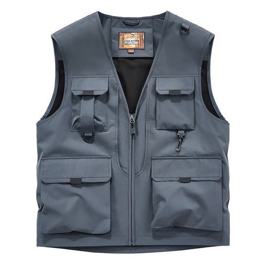 Herren Multifunktionale Utility-Weste mit Mehrfach‑Taschen und robustem Reißverschluss Nord Taschen