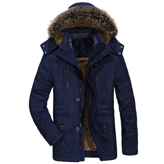 Herren Thermo-Canvasparka mit Kunstfellkapuze und Teddyfleece-Innenfutter Nord Taschen