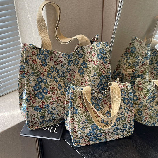 Damen tote Tasche mit floralem Stickdesign und stabilen Henkeln Nord Taschen