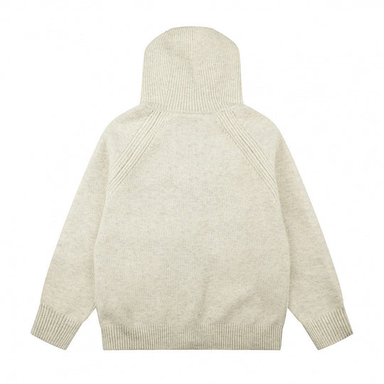 Unisex Weitgeschnittener Kapuzenstrickcardigan mit durchgehendem Reißverschluss und Raglanärmeln Nord Taschen