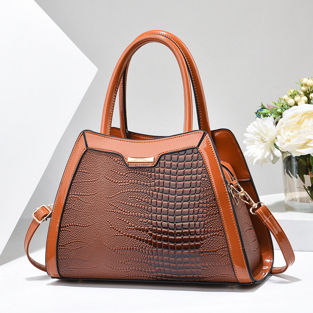 Damen elegante Handtasche im modernen Krokodil-Look Nord Taschen