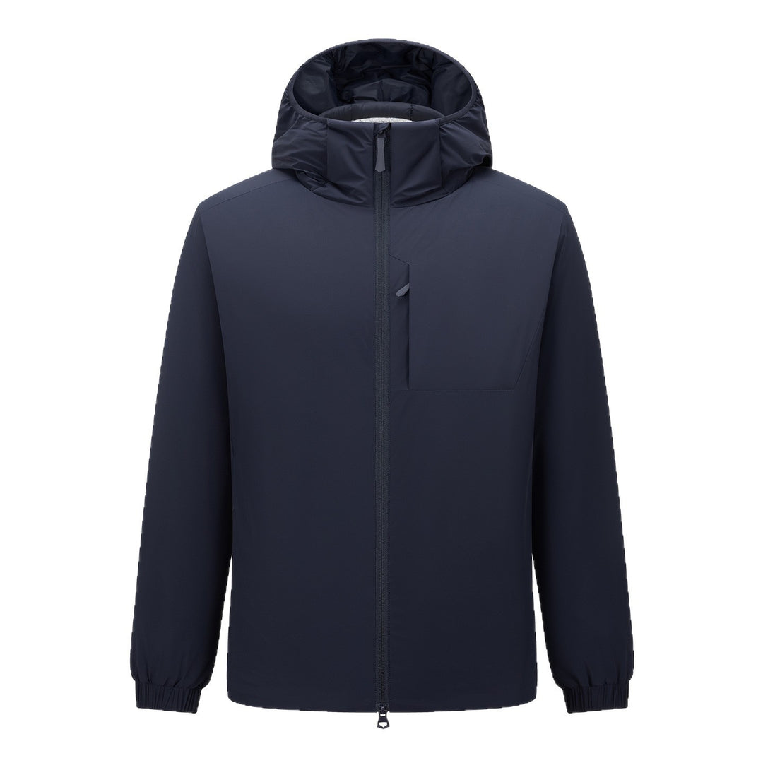 Herren Leichte wasserdichte Softshell-Regenjacke mit Kapuze und versteckter Brusttasche Nord Taschen