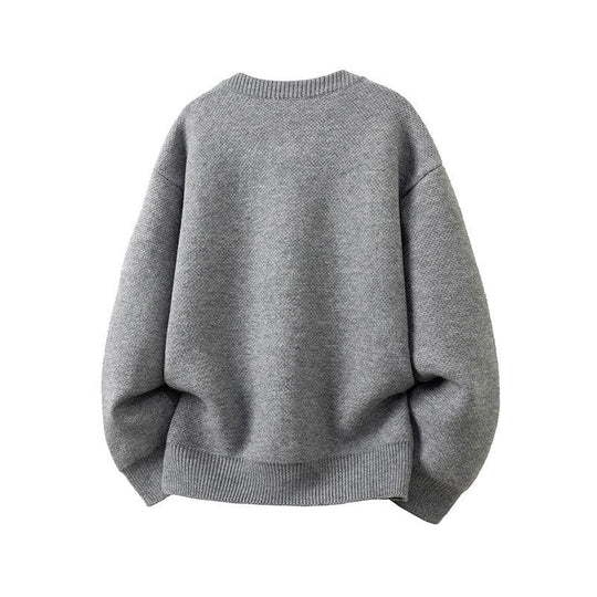 Damen Oversize-Strickjacke mit rundem Ausschnitt und kontrastknöpfen Nord Taschen