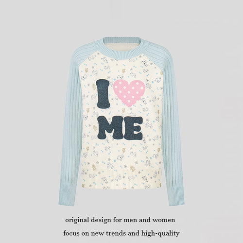 Damen Feinstrick-Pullover mit Applikations-Statement, gerippten Raglanärmeln und Mini-Print Nord Taschen