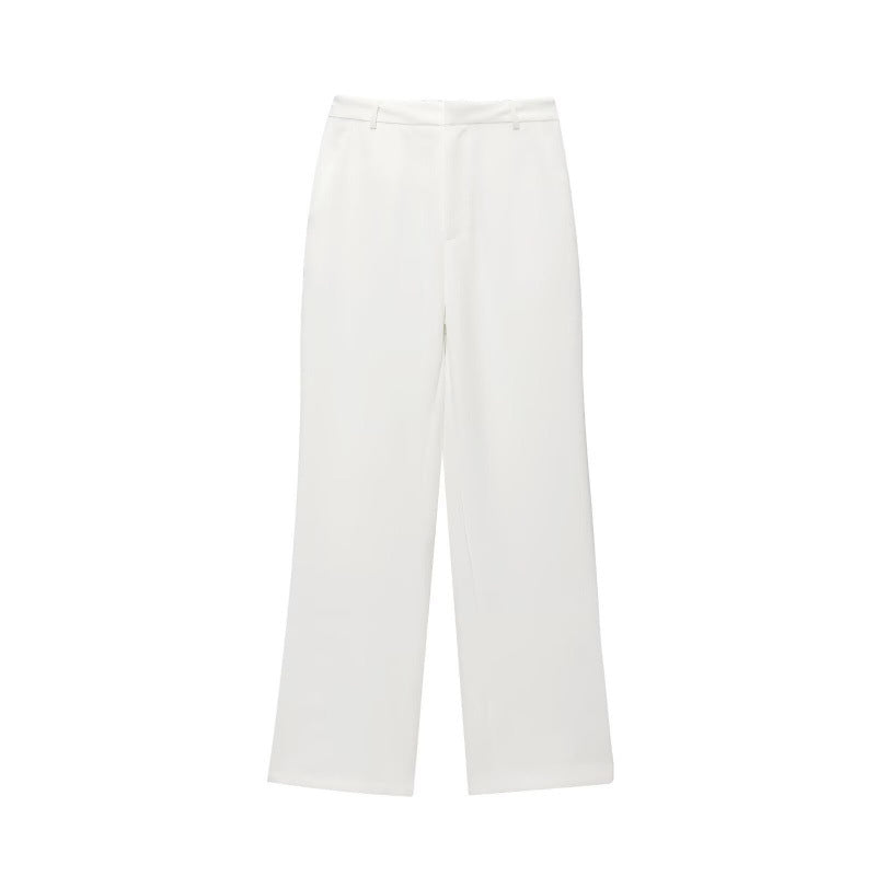 Damen Weite High‑Waist Stoffhose mit Bügelfalte und geradem Bein Nord Taschen