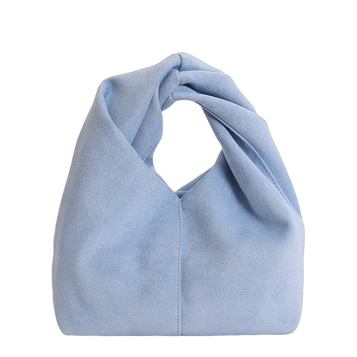 Damen Schultertasche aus weichem Veloursleder mit modernem Knotenakzent Nord Taschen