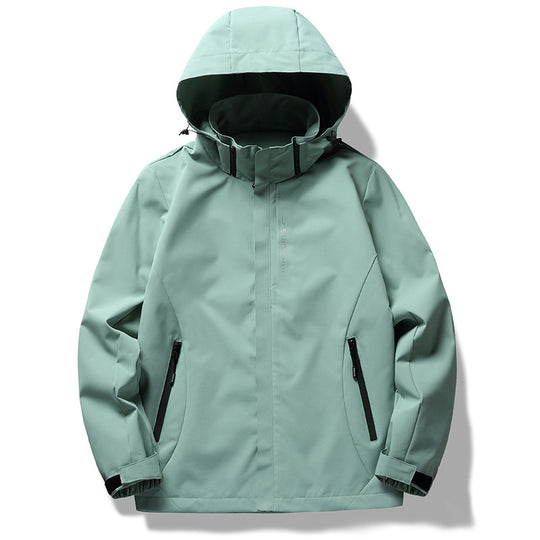 Herren zweilagige Softshell-Regenjacke mit abnehmbarem Fleece‑Innenlayer und verstellbarer Kapuze Nord Taschen