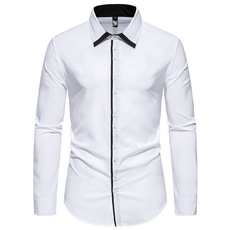 Herren Tailliertes Business‑Hemd mit Kontrastpaspel und Kentkragen Nord Taschen