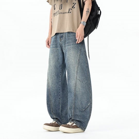 Herren Extraweite Baggy-Jeans mit tiefem Schritt und markanten Kontrastnähten Nord Taschen